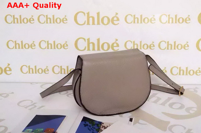 Chloe Marcie Saddle Bag In Grey Grained Calfskin Replica