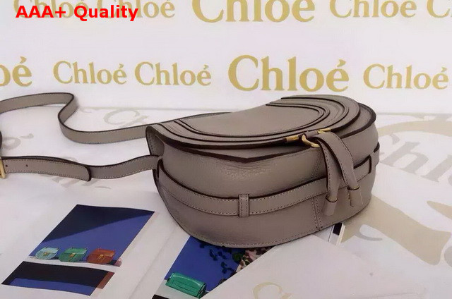 Chloe Marcie Saddle Bag In Grey Grained Calfskin Replica