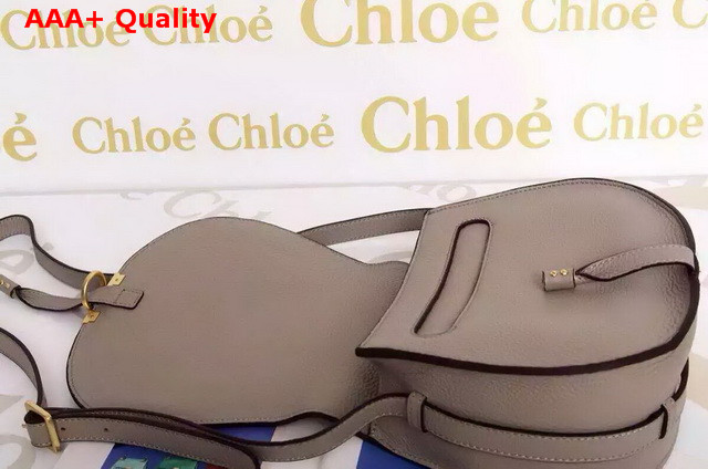 Chloe Marcie Saddle Bag In Grey Grained Calfskin Replica