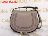 Chloe Marcie Saddle Bag In Grey Grained Calfskin Replica