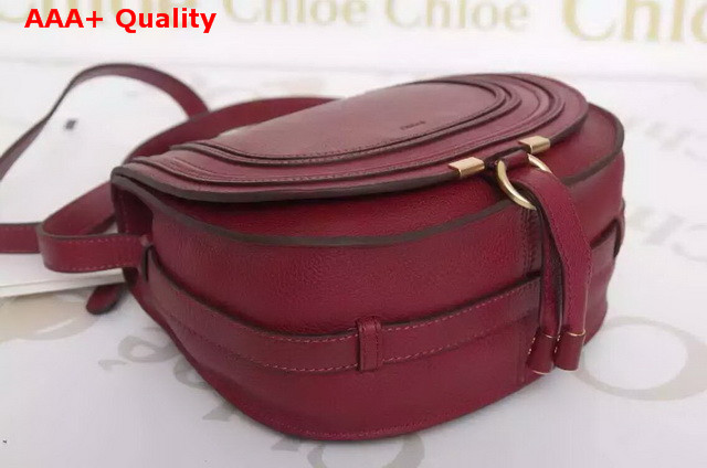 Chloe Marcie Saddle Bag In Oxblood Grained Calfskin Replica