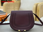 Chloe Marcie Saddle Bag in Auburn Red Grained Leather Replica