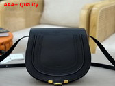 Chloe Marcie Saddle Bag in Black Grained Leather Replica