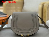 Chloe Marcie Saddle Bag in Cashmere Grey Grained Leather Replica
