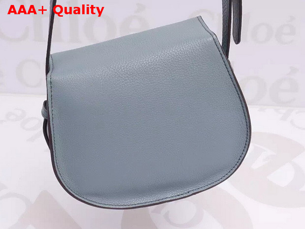Chloe Marcie Saddle Bag in Cloudy Blue Grain Leather Replica