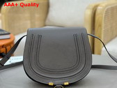 Chloe Marcie Saddle Bag in Grey Grained Leather Replica
