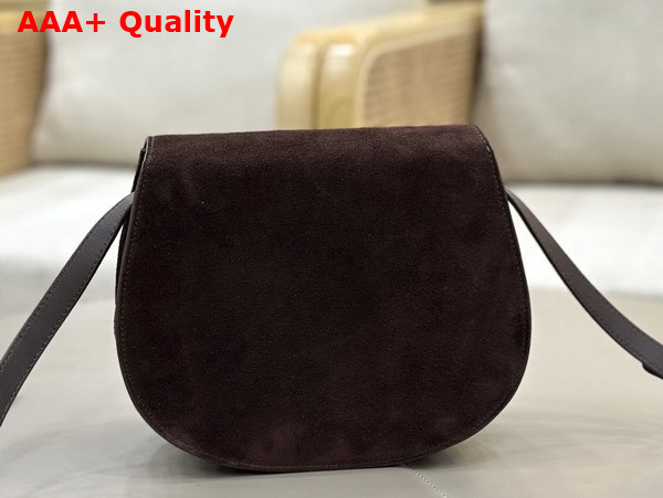 Chloe Marcie Saddle Bag in Kohl Brown Suede Leather Replica