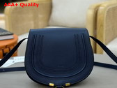 Chloe Marcie Saddle Bag in Navy Grained Leather Replica