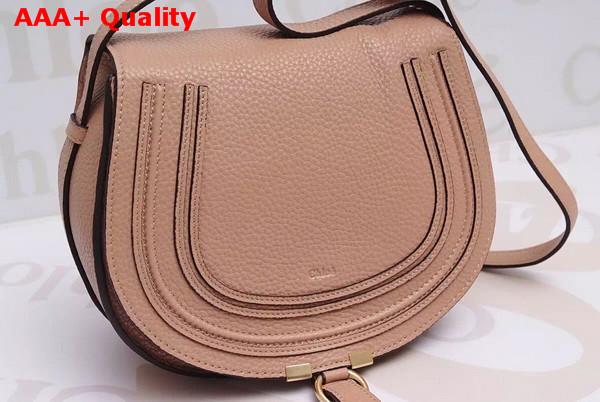 Chloe Marcie Saddle Bag in Nude Grain Leather Replica