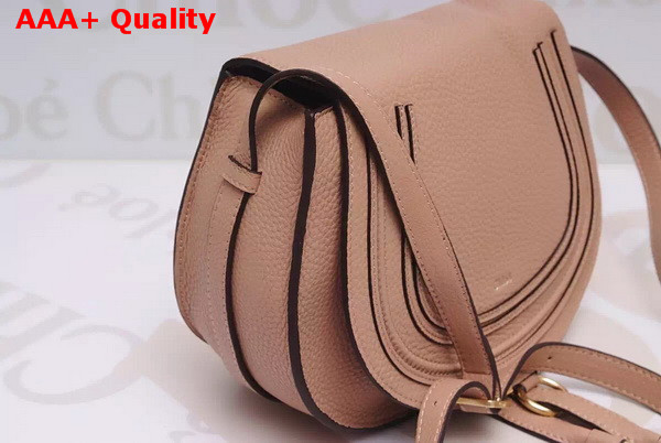 Chloe Marcie Saddle Bag in Nude Grain Leather Replica