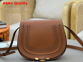 Chloe Marcie Saddle Bag in Tan Grained Leather Replica