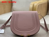 Chloe Marcie Saddle Bag in Woodrose Grained Leather Replica