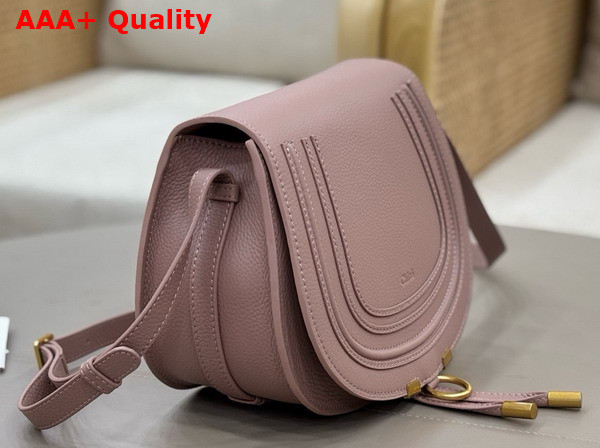 Chloe Marcie Saddle Bag in Woodrose Grained Leather Replica