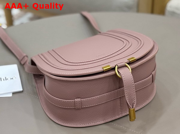 Chloe Marcie Saddle Bag in Woodrose Grained Leather Replica