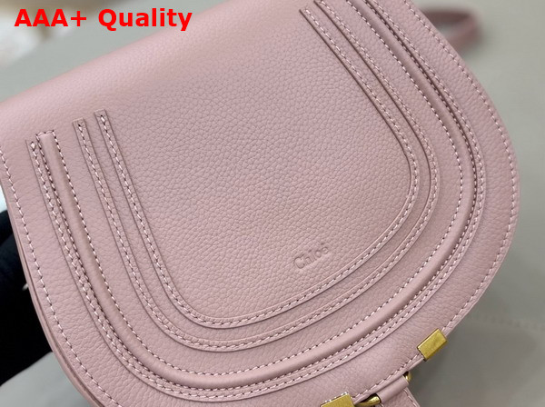 Chloe Marcie Saddle Bag in Woodrose Grained Leather Replica