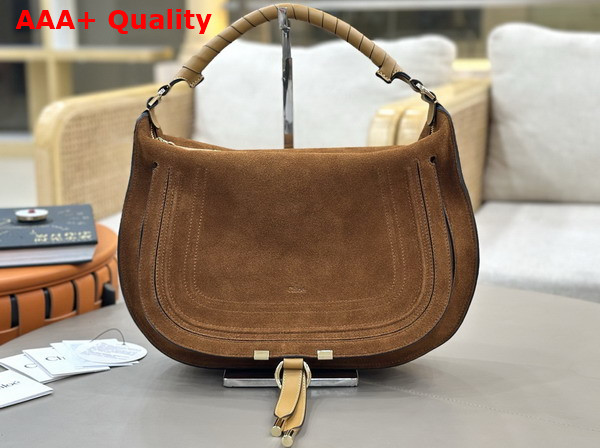 Chloe Marcie Shoulder Bag in Brown Suede Leather Replica
