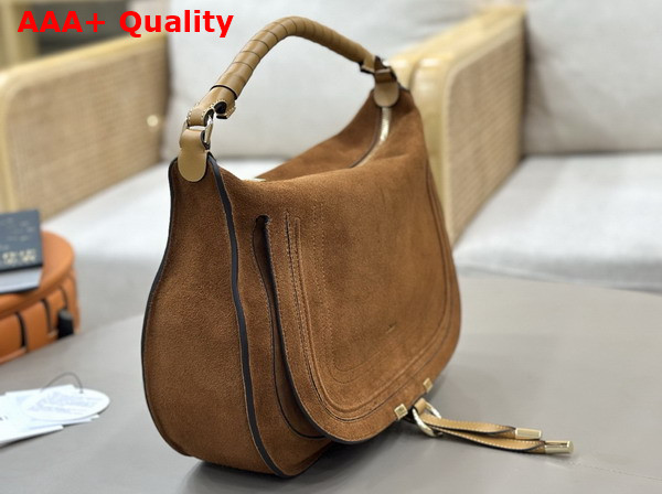 Chloe Marcie Shoulder Bag in Brown Suede Leather Replica