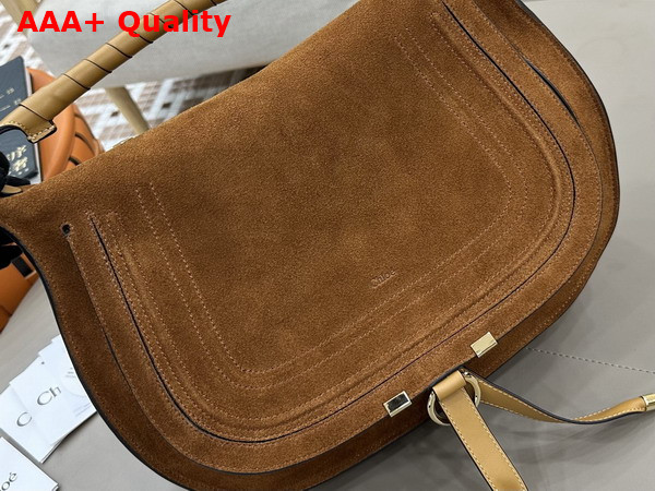 Chloe Marcie Shoulder Bag in Brown Suede Leather Replica