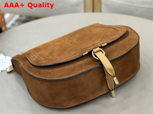 Chloe Marcie Shoulder Bag in Brown Suede Leather Replica
