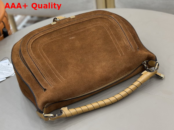 Chloe Marcie Shoulder Bag in Brown Suede Leather Replica