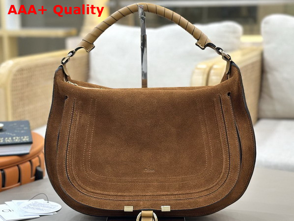 Chloe Marcie Shoulder Bag in Brown Suede Leather Replica