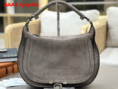 Chloe Marcie Shoulder Bag in Flannel Grey Suede Leather Replica