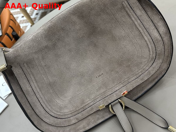 Chloe Marcie Shoulder Bag in Flannel Grey Suede Leather Replica