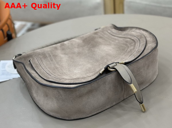 Chloe Marcie Shoulder Bag in Flannel Grey Suede Leather Replica