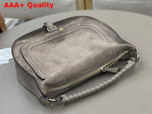 Chloe Marcie Shoulder Bag in Flannel Grey Suede Leather Replica