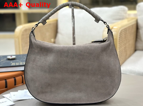 Chloe Marcie Shoulder Bag in Flannel Grey Suede Leather Replica