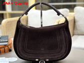 Chloe Marcie Shoulder Bag in Kohl Brown Suede Leather Replica