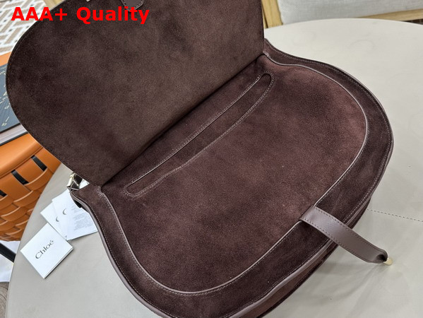 Chloe Marcie Shoulder Bag in Kohl Brown Suede Leather Replica