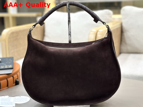 Chloe Marcie Shoulder Bag in Kohl Brown Suede Leather Replica