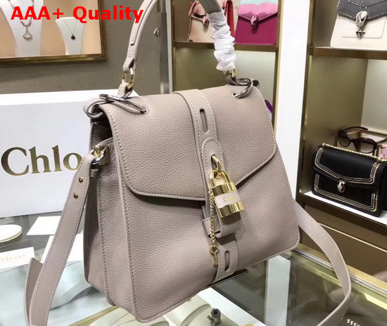 Chloe Medium Aby Day Bag in Motty Grey Grained and Shiny Calfskin Replica