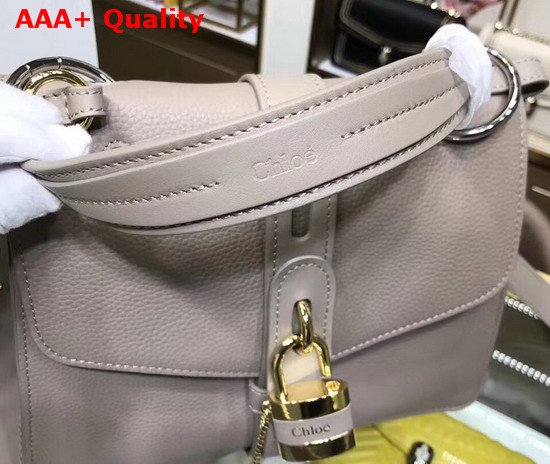 Chloe Medium Aby Day Bag in Motty Grey Grained and Shiny Calfskin Replica