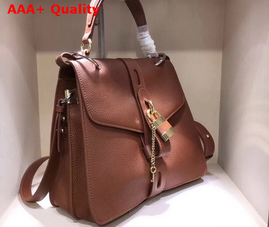 Chloe Medium Aby Day Bag in Sepia Brown Grained and Shiny Calfskin Replica