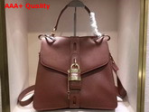 Chloe Medium Aby Day Bag in Sepia Brown Grained and Shiny Calfskin Replica