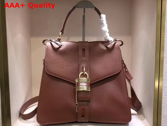 Chloe Medium Aby Day Bag in Sepia Brown Grained and Shiny Calfskin Replica