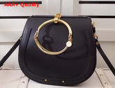 Chloe Medium Nile Bracelet Bag in Black Smooth and Suede Calfskin Replica