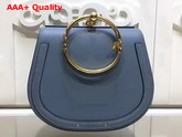 Chloe Medium Nile Bracelet Bag in Light Cloudy Blue Smooth and Suede Calfskin Replica