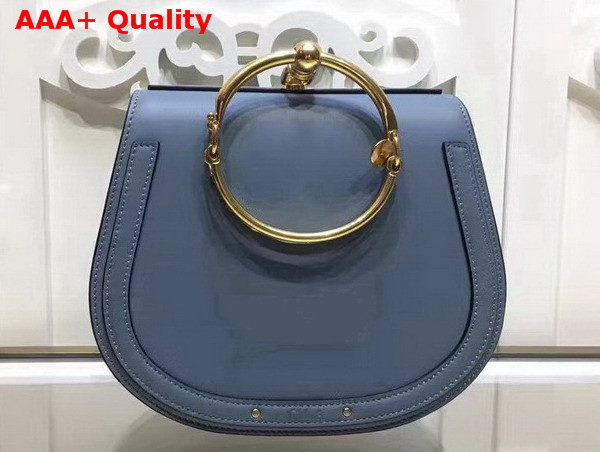 Chloe Medium Nile Bracelet Bag in Light Cloudy Blue Smooth and Suede Calfskin Replica