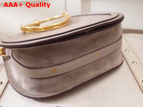 Chloe Medium Nile Bracelet Bag in Motty Grey Smooth and Suede Calfskin Replica