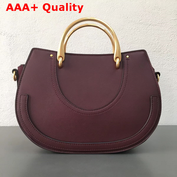 Chloe Medium Pixie Bag Bordeaux Suede and Smooth Calfskin Replica