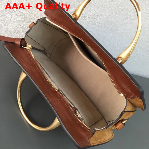 Chloe Medium Pixie Bag Brown Suede and Calfskin Replica