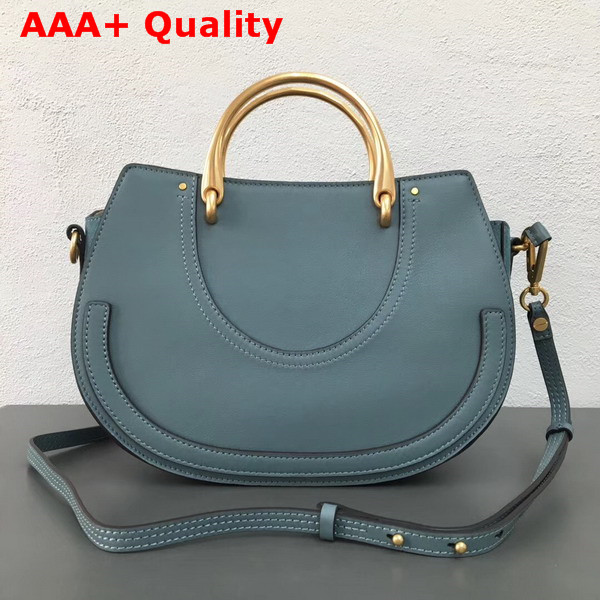 Chloe Medium Pixie Bag Cloudy Blue Suede Calfskin Replica
