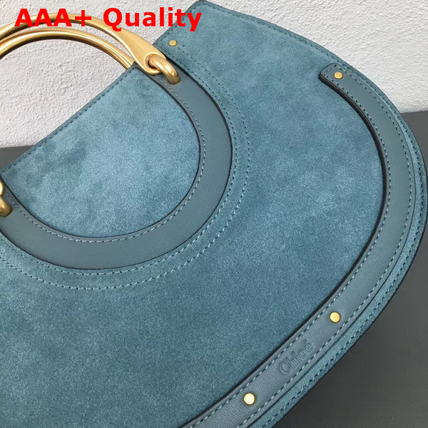 Chloe Medium Pixie Bag Cloudy Blue Suede Calfskin Replica