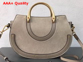 Chloe Medium Pixie Bag Motty Grey Suede and Smooth Calfskin Replica
