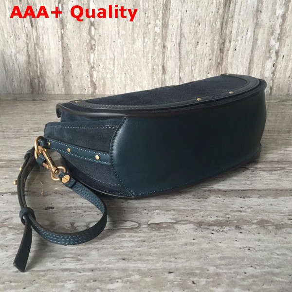 Chloe Medium Pixie Bag Suede and Smooth Calfskin Full Blue Replica