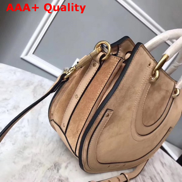 Chloe Medium Pixie Bag in Beige Suede and Smooth Calfskin Replica
