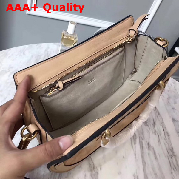 Chloe Medium Pixie Bag in Beige Suede and Smooth Calfskin Replica